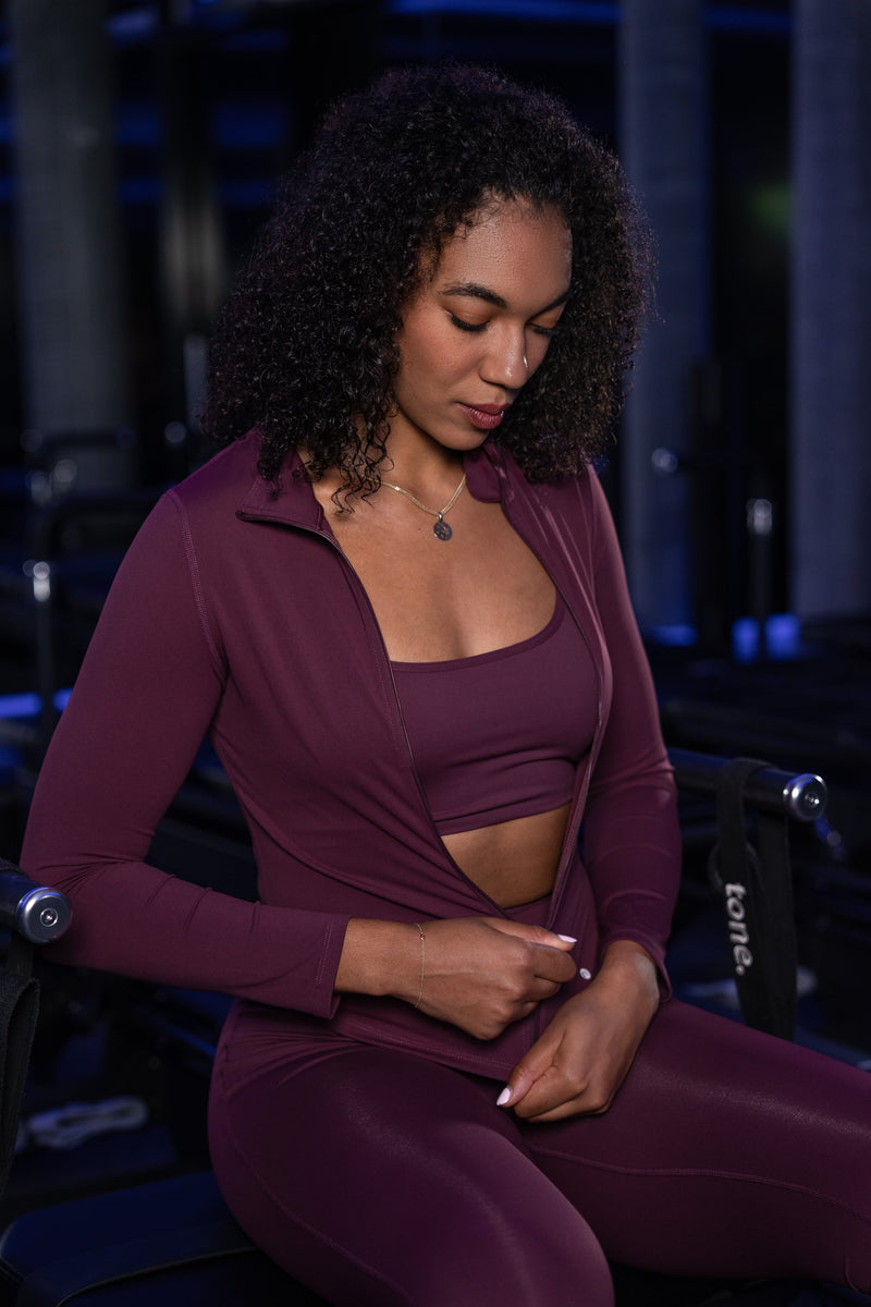 now Corset Full Zip Jacket - dark violet