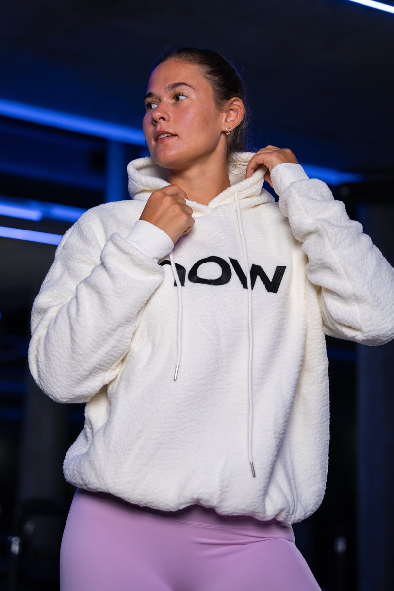 now fleece hoodie - ivory white