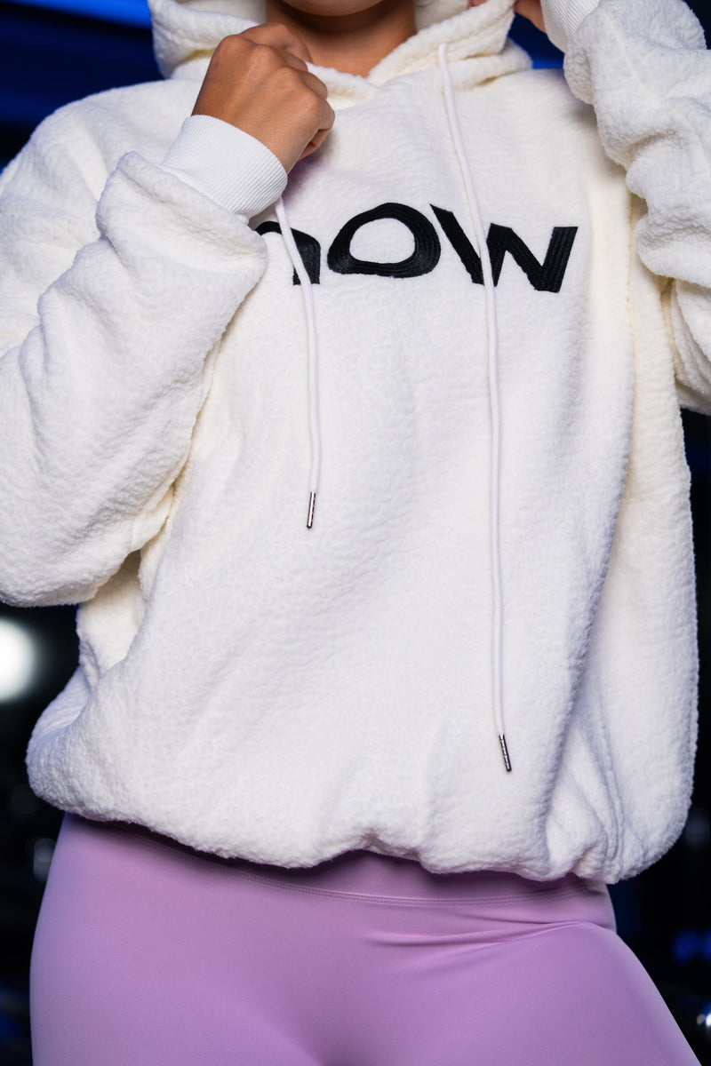now fleece hoodie - ivory white