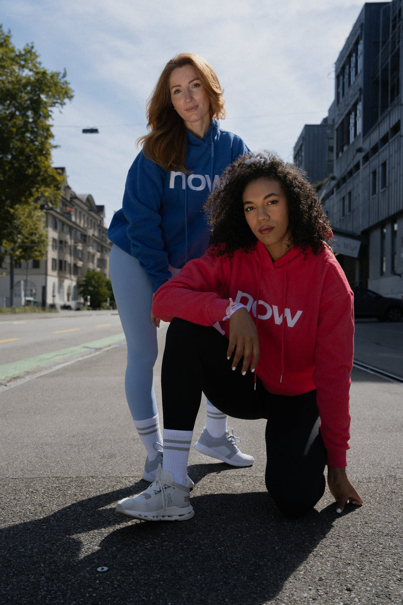 now fleece hoodie - pink