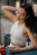 now x tone. Matching Seamless Bra & Leggings - Ivory white