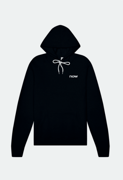 now inside fleece organic hoodie - black