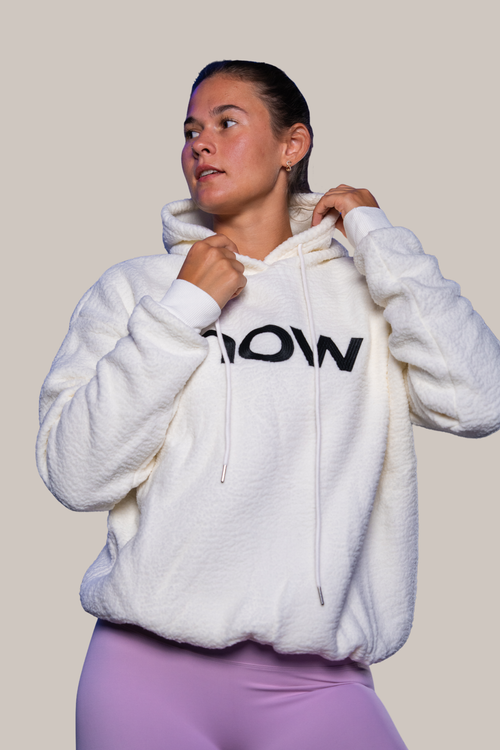 now fleece hoodie - ivory white