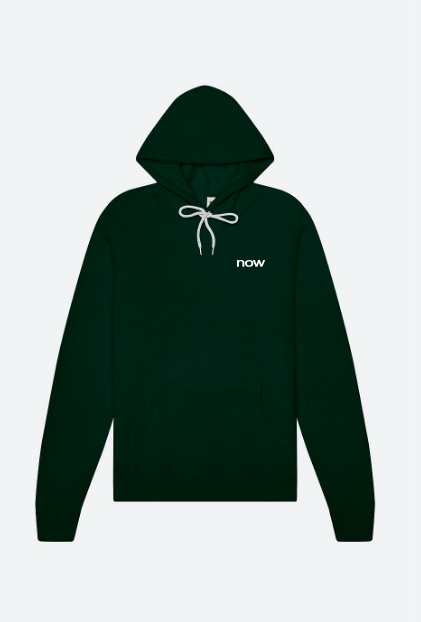 now inside fleece organic hoodie - forrest green