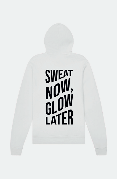 now x tone. inside fleece organic hoodie - white